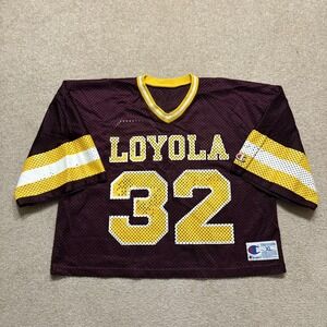 Vtg Champion Loyola Football Jersey Mens XL Maroon 32 Mesh NCAA Made USA 90s
